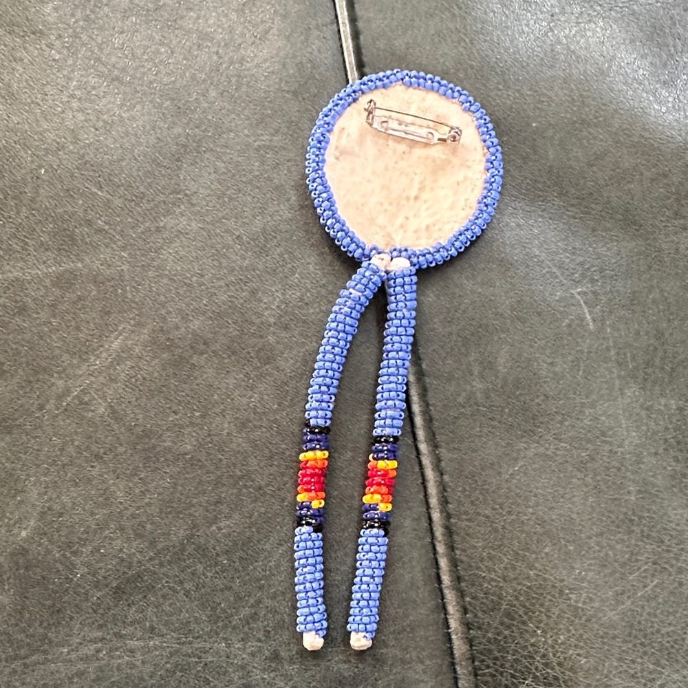 Native Beaded Brooch - Picture 3 of 3